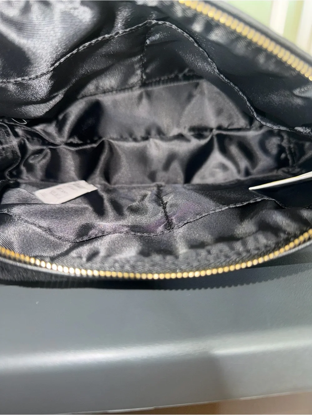 Kendra Scott Black Velvet Signature Monogram Cosmetic Pouch with Gold Logo
